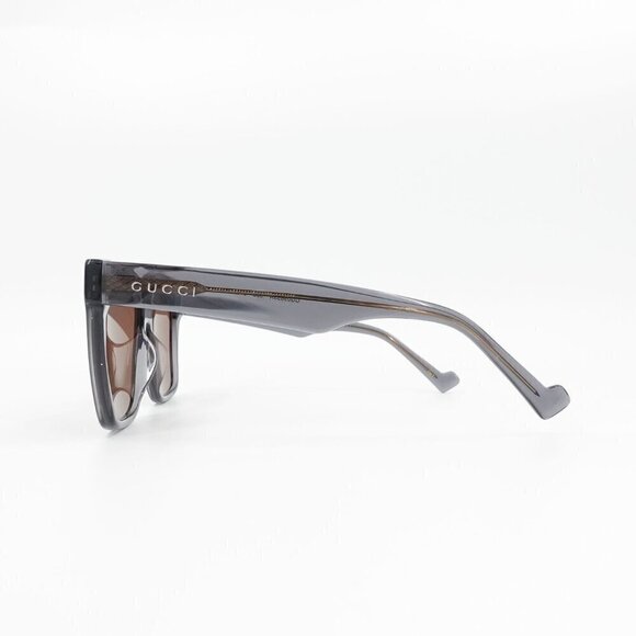 Gucci GG0965 Square Sunglasses Gray Brown OS - Picture 13 of 14